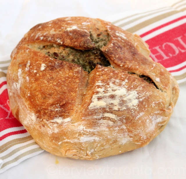 homemade artisan bread in banneton bread proving basket