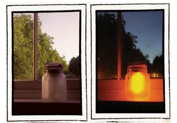A mason jar with a clear glass lid A solar garden light the kind you can 