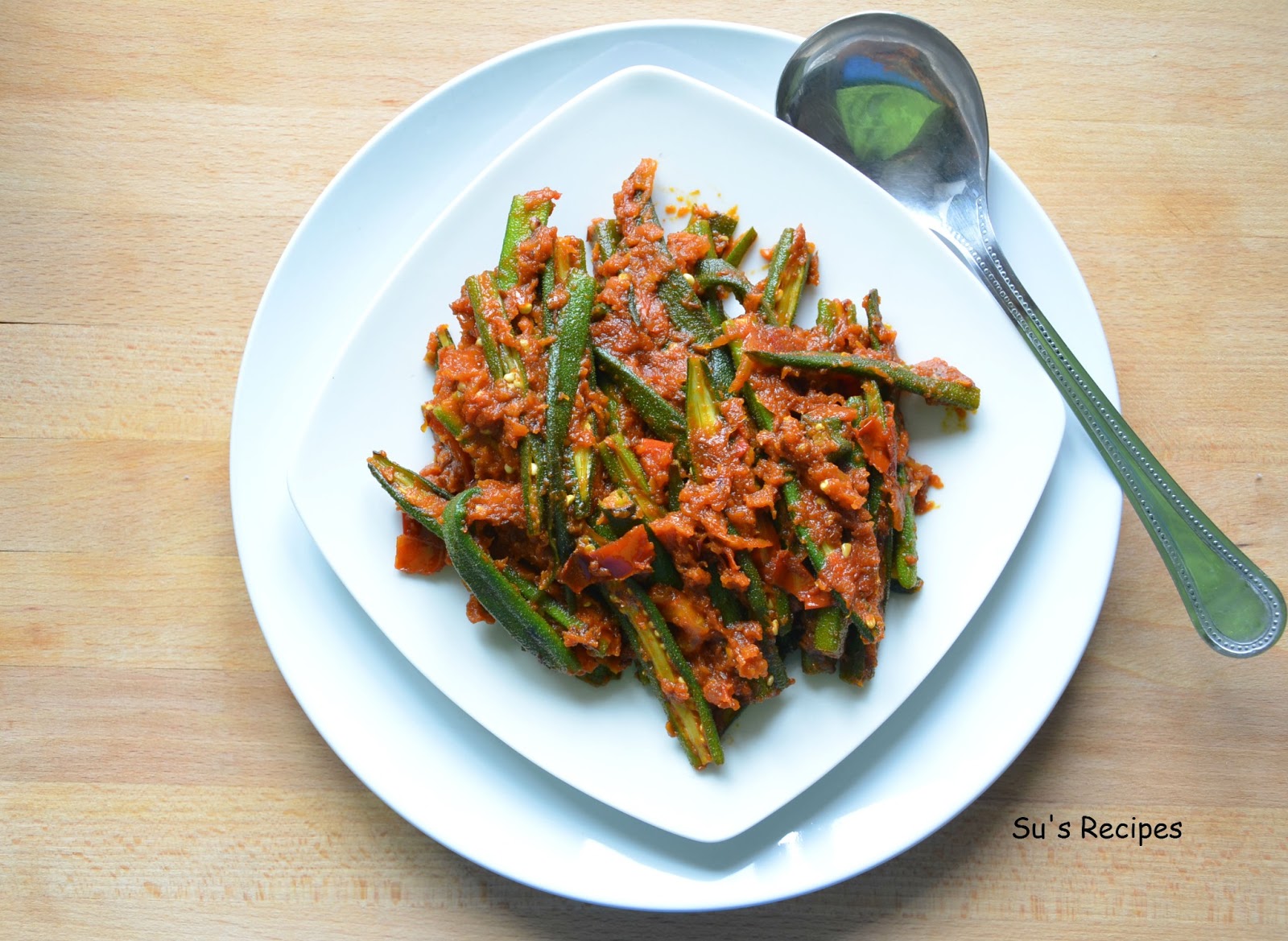 Su's Recipes Bhindi Masala Lady's Finger/Okra Stir Fry