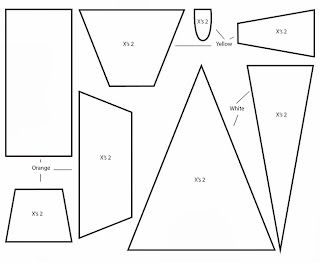 How to Make a Halloween Candy Corn plushie template tutorial