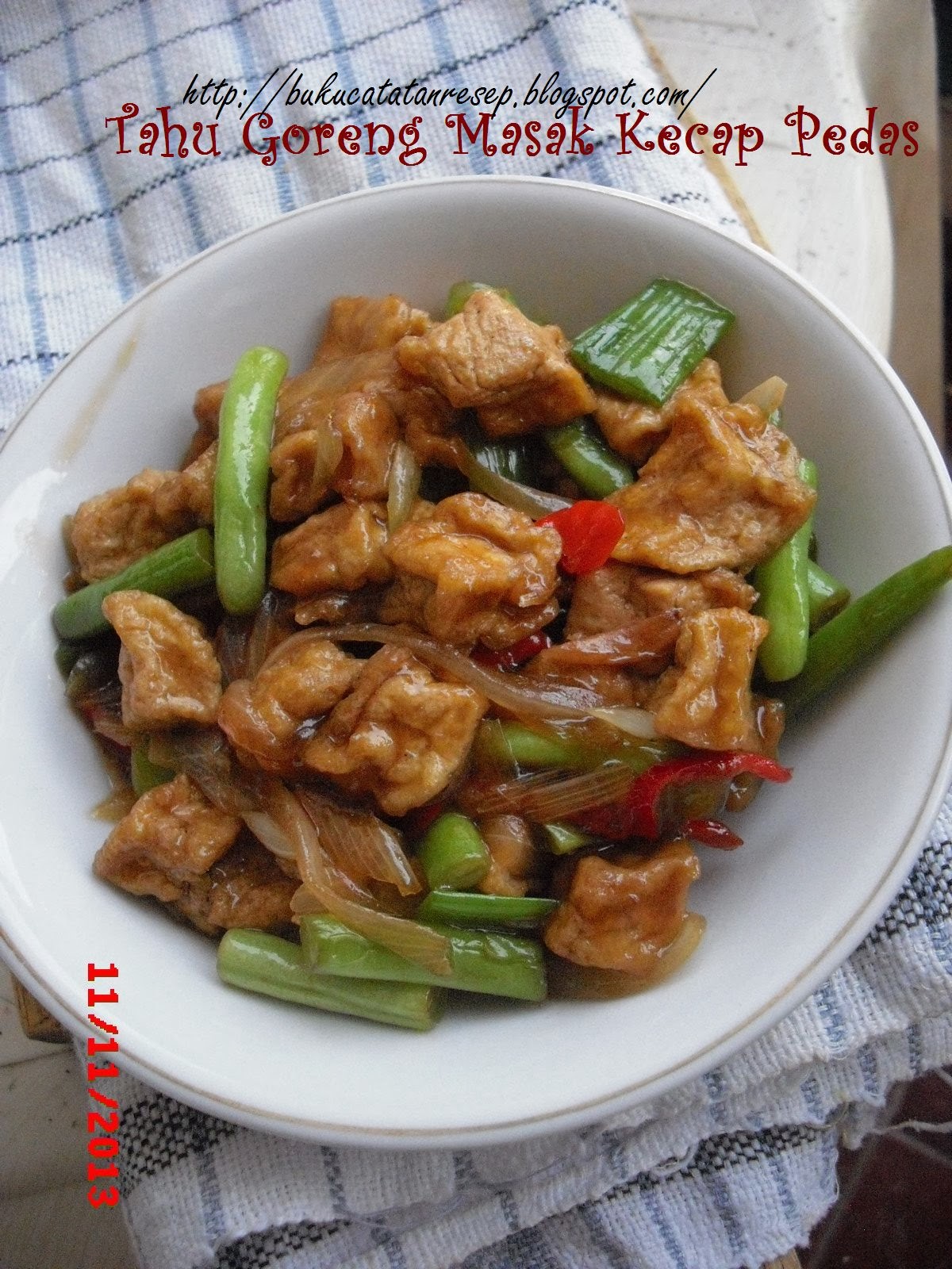 Buku Catatan Resep Tahu Goreng Masak Kecap Pedas