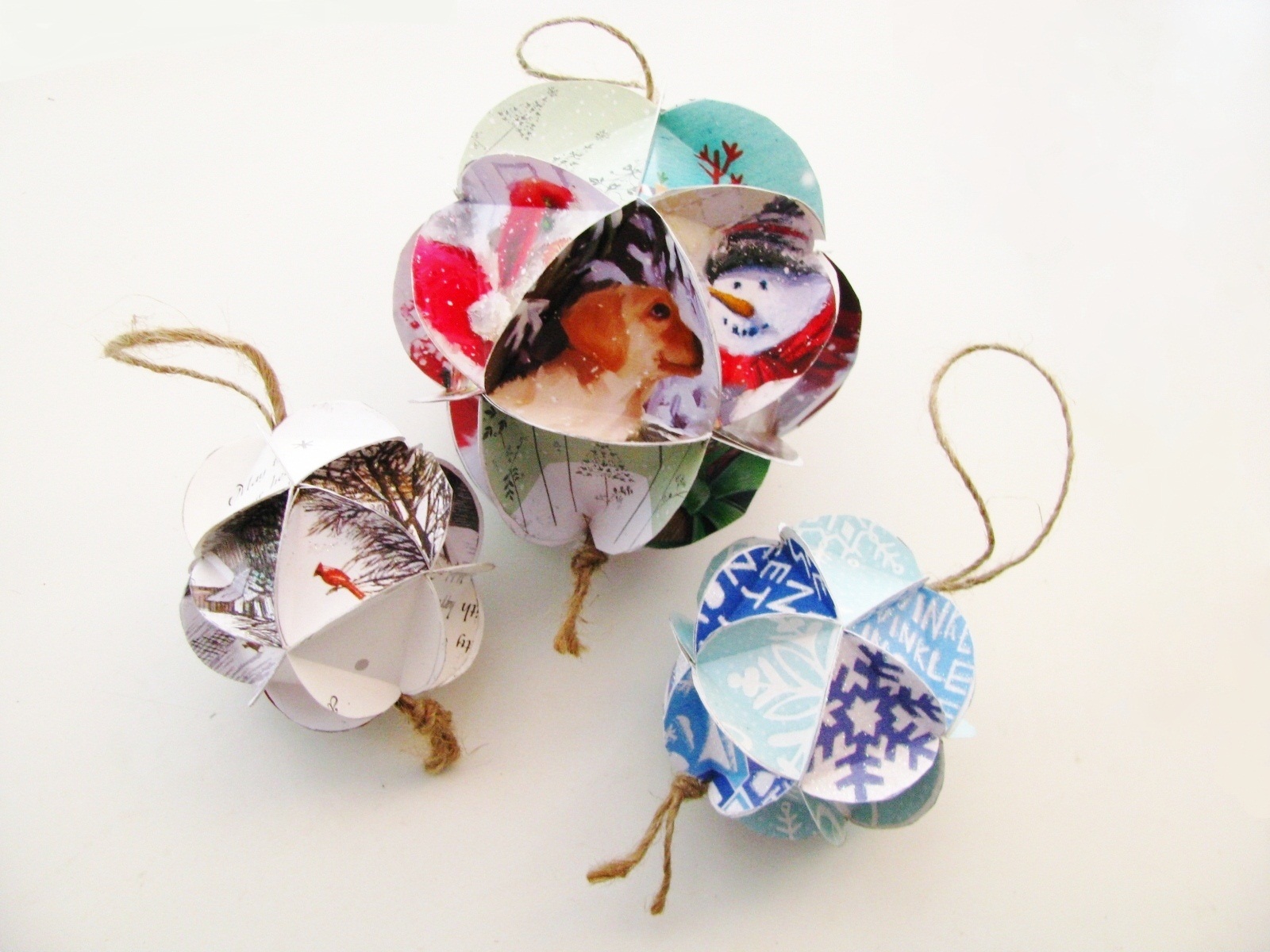 A Mom, a Kid, and Art Upcycled Christmas Card Ornaments
