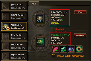 Perbandingan Upgrade Level EQ STK