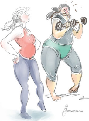 Ladies gym, Gesture drawing by Artmagenta