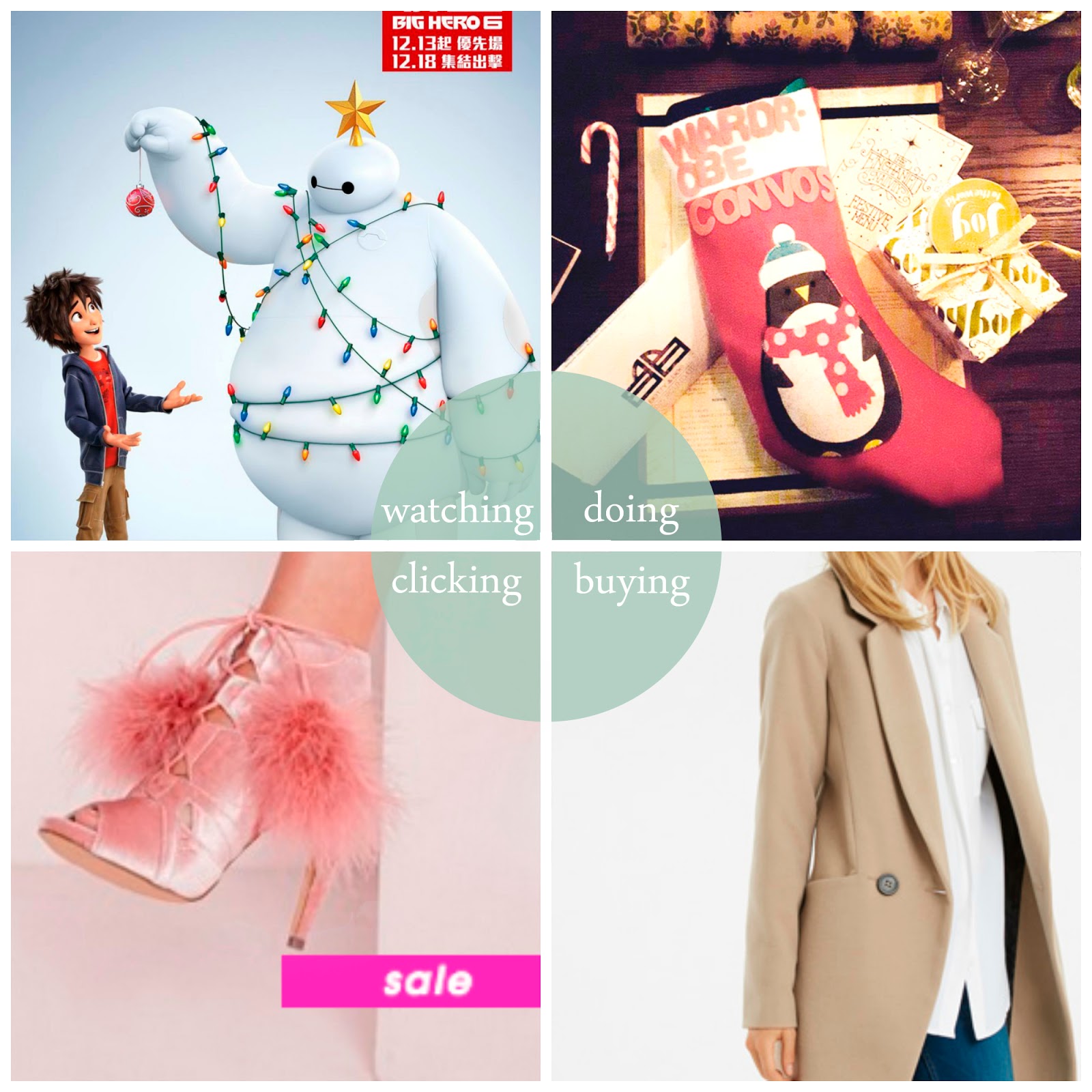 Kimberley's December Round Up 2015 round up, december 2015, best bits, highlights, blogger best bits, scottish blogger, Big Hero 6, christmas films, betty and bee, blogger dinner, stocking, personalised stocking, Oasis coat, sale shopping