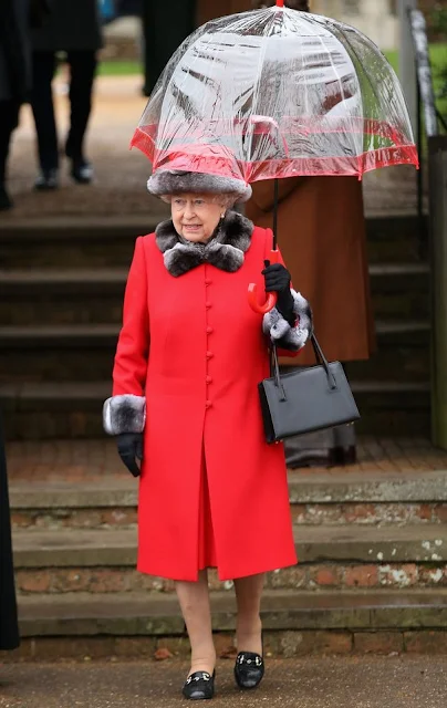 Britain's Queen Elizabeth II attends a traditional Christmas Day Church Service at Sandringham in eastern England