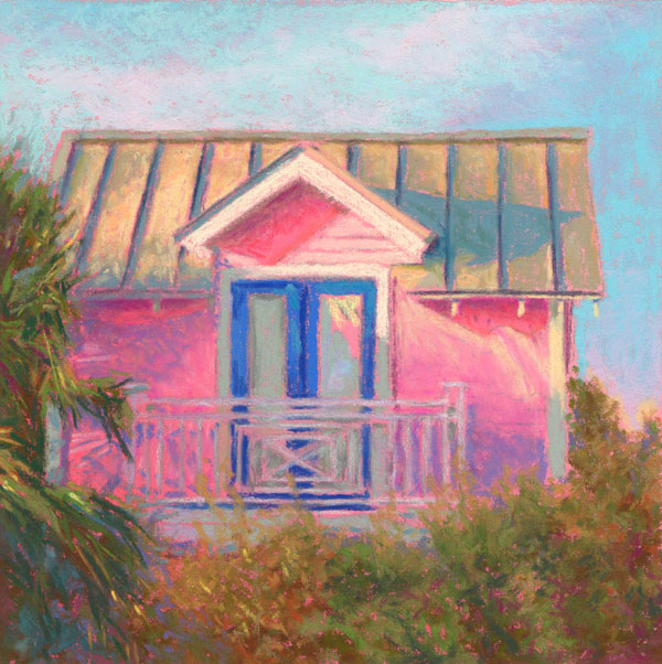 Pastel Painting Florida Cottage Landscape Pastel Painting by Poucher