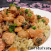 Shrimp on rice with nuts