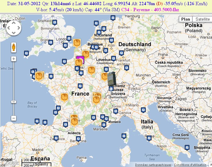 ALERTERADIOSONDES SUIVI des RADIOSONDES en direct avec F5JTZ