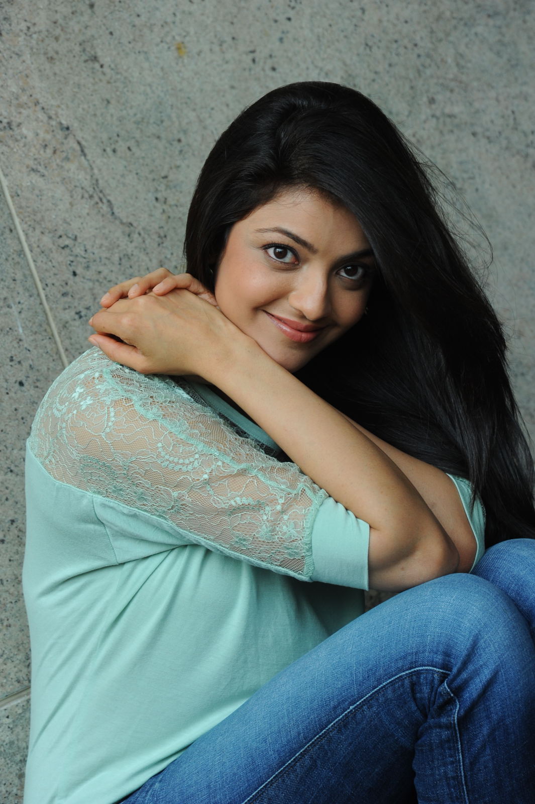 Kajal Agarwal Latest Photos In Blue Dress Jeans Tollywood Stars