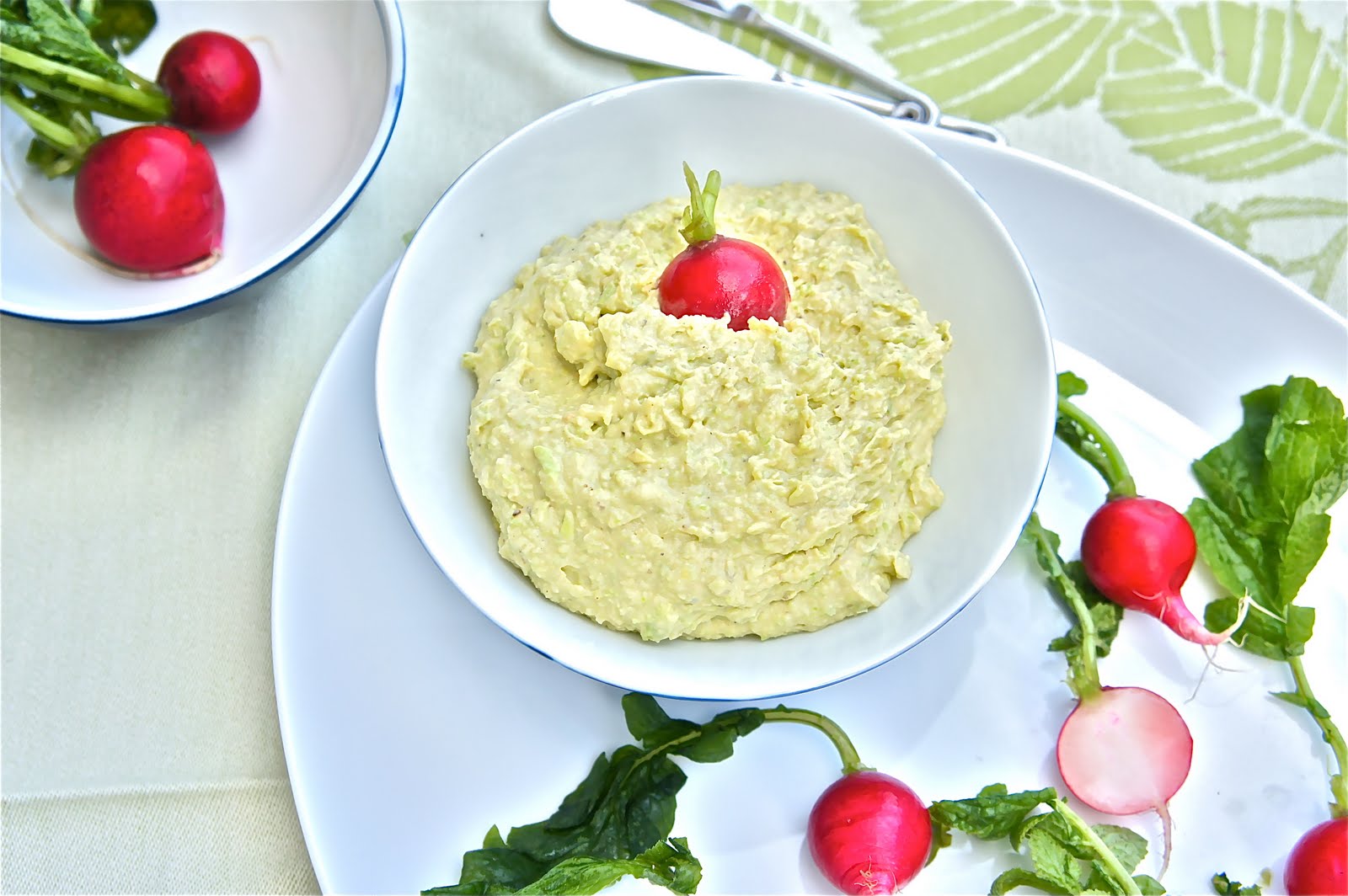 Thyme Fava Bean and Goat Cheese Dip with Radishes
