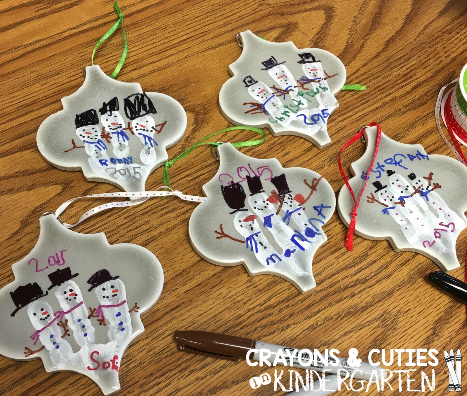Crayons & Cuties In Kindergarten Parent Gift Snowman Ornament!