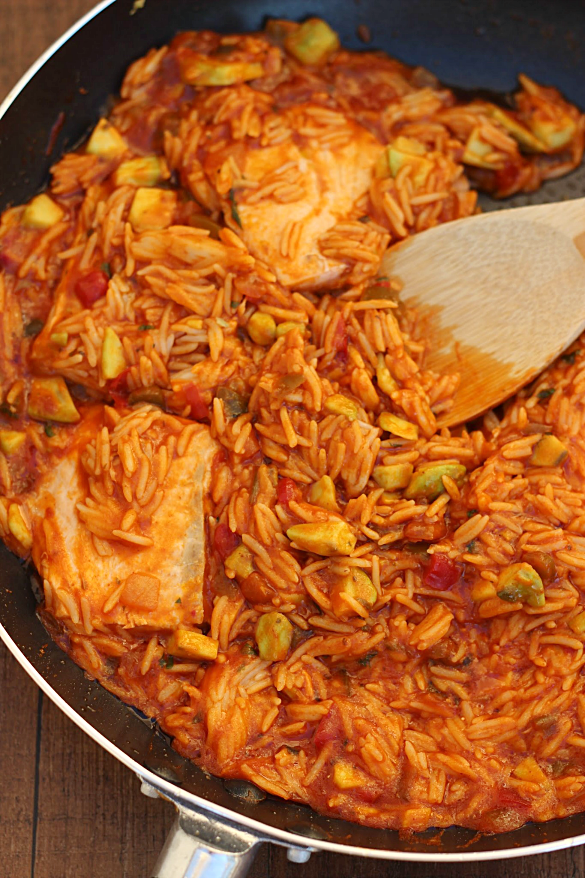 Latin Veracruz Salmon and Rice Skillet Whats Cooking Love?