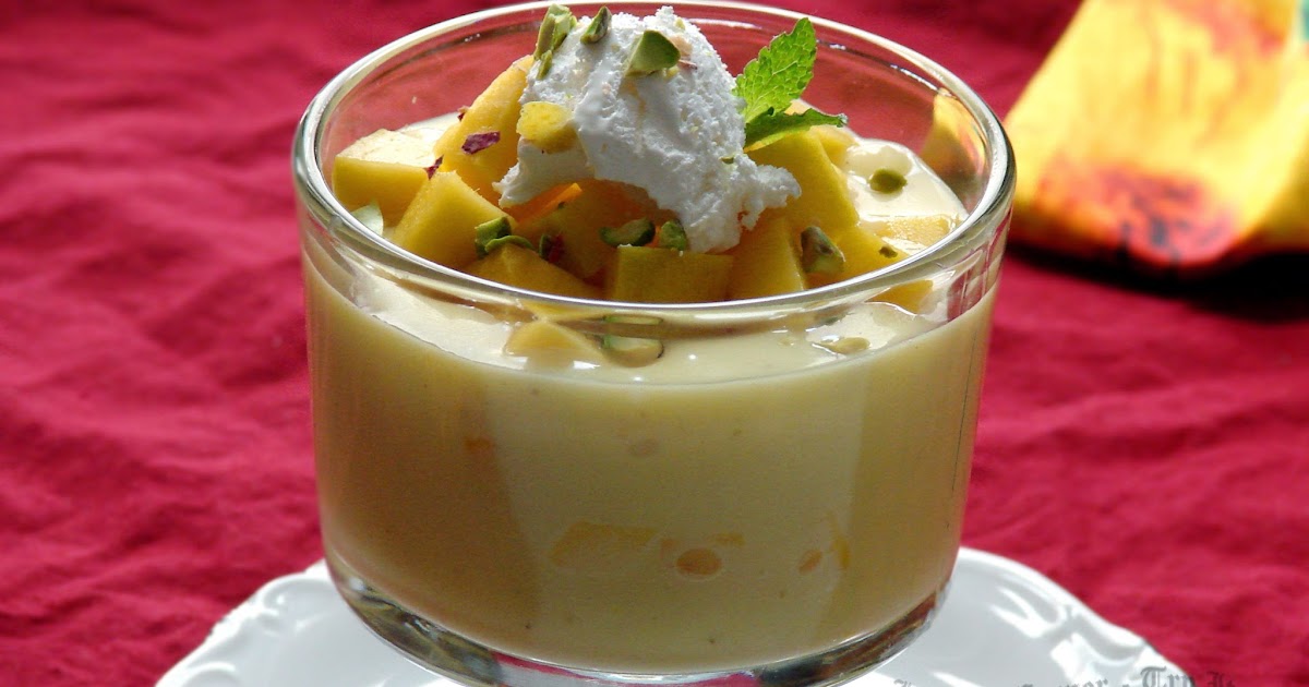 Mangoes with Coconut Custard Sauce