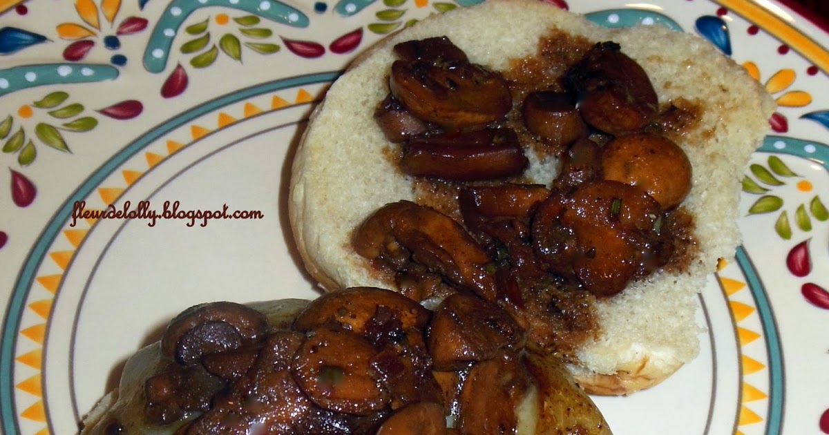 Fleur de Lolly Swiss Cheese Burgers with Rosemary Mushroom Pan Sauce
