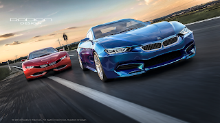 BMW M9 HD Wallpapers Blue and red race