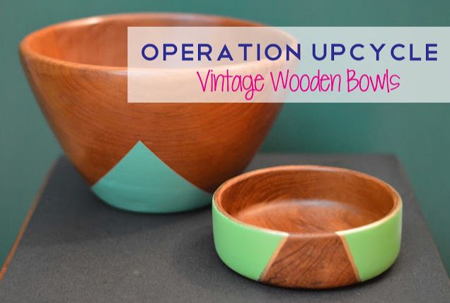 Upcycled Vintage Wooden Bowls