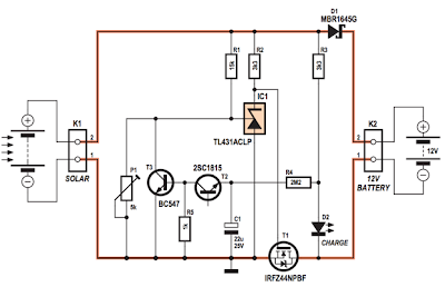 4 Amps Photovoltaic Solar Charge Controller Circuit