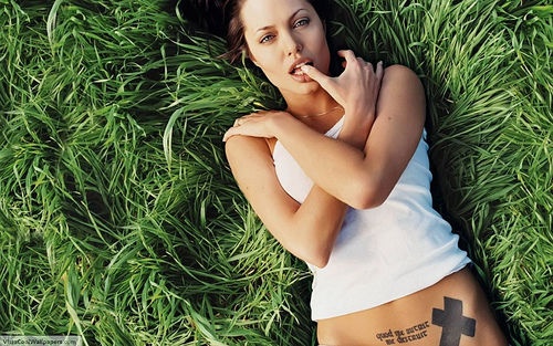 Angelina Jolie has had cover up tattoos quote tattoos symbol tattoos 