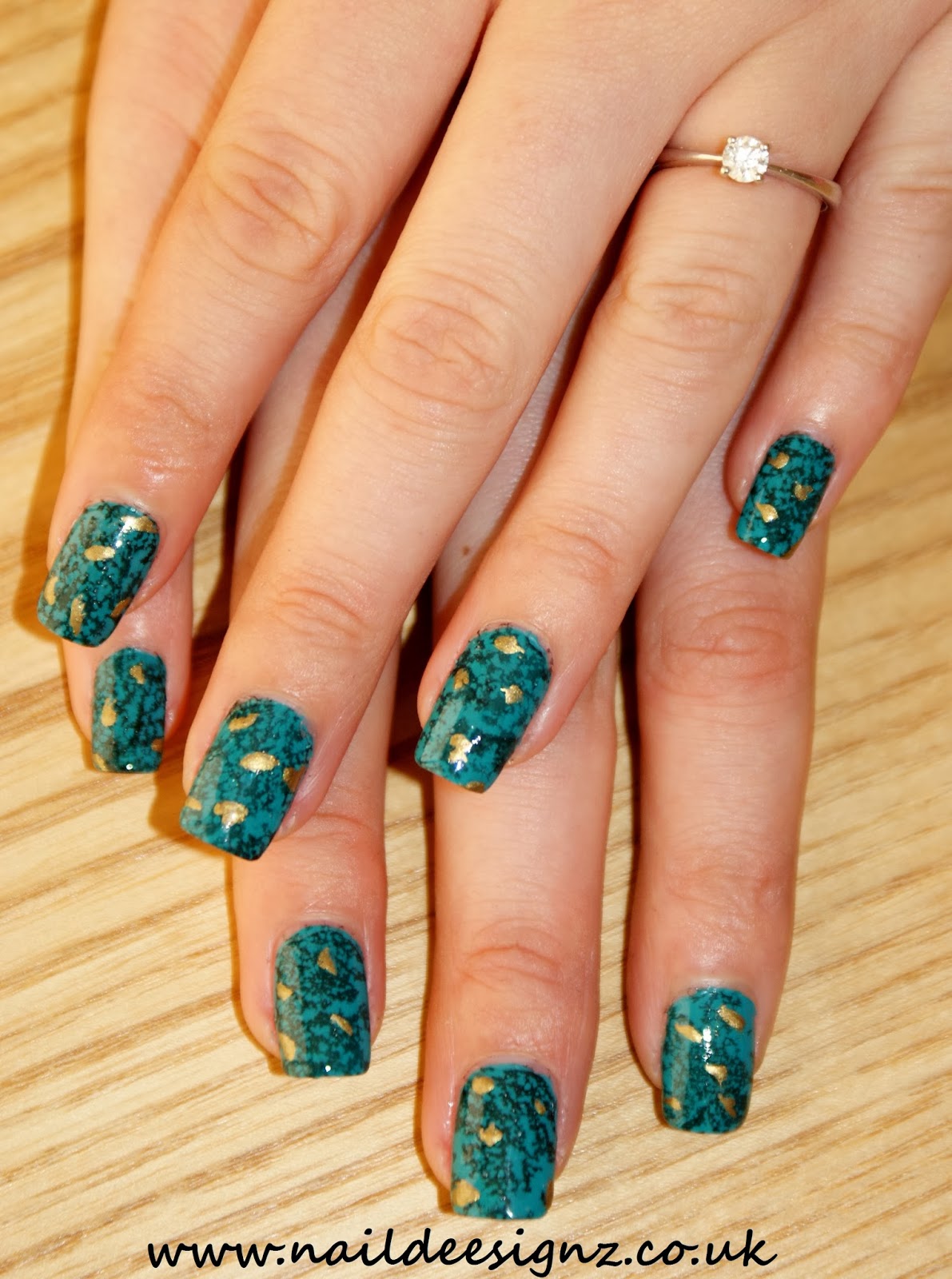 NailDeesignz Turquoise Stone Nail Art