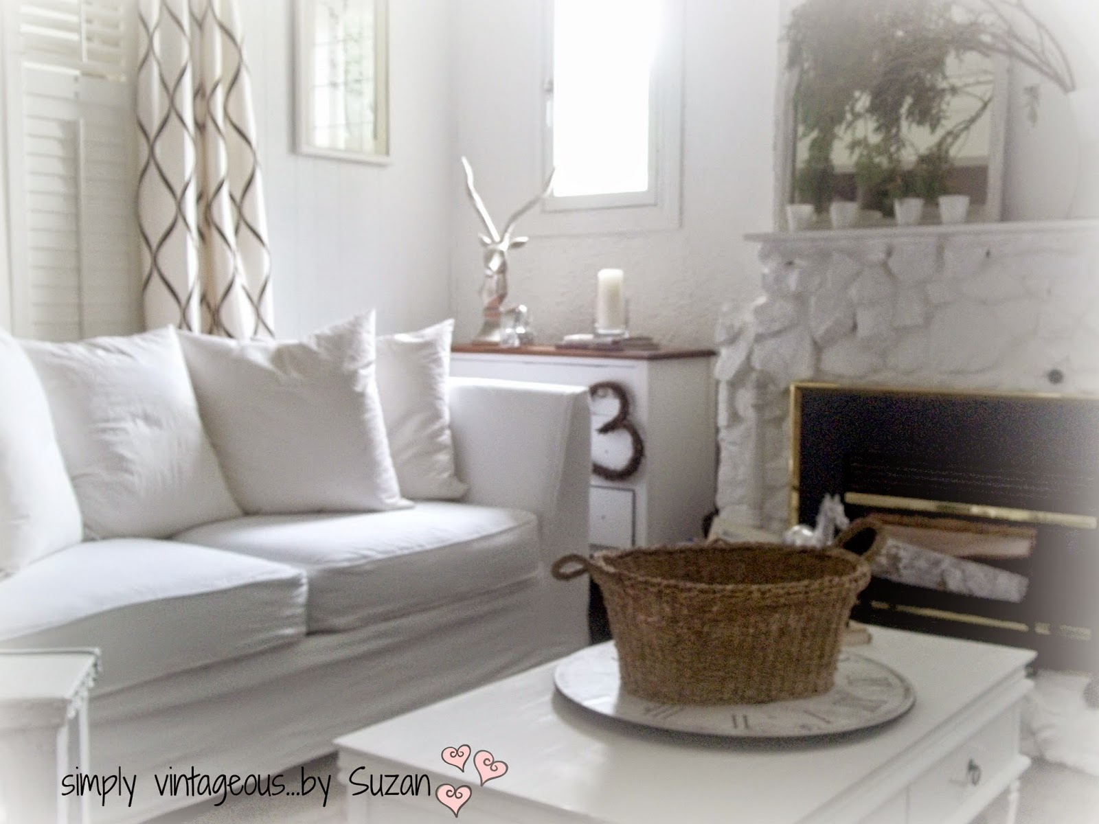White cottage living room