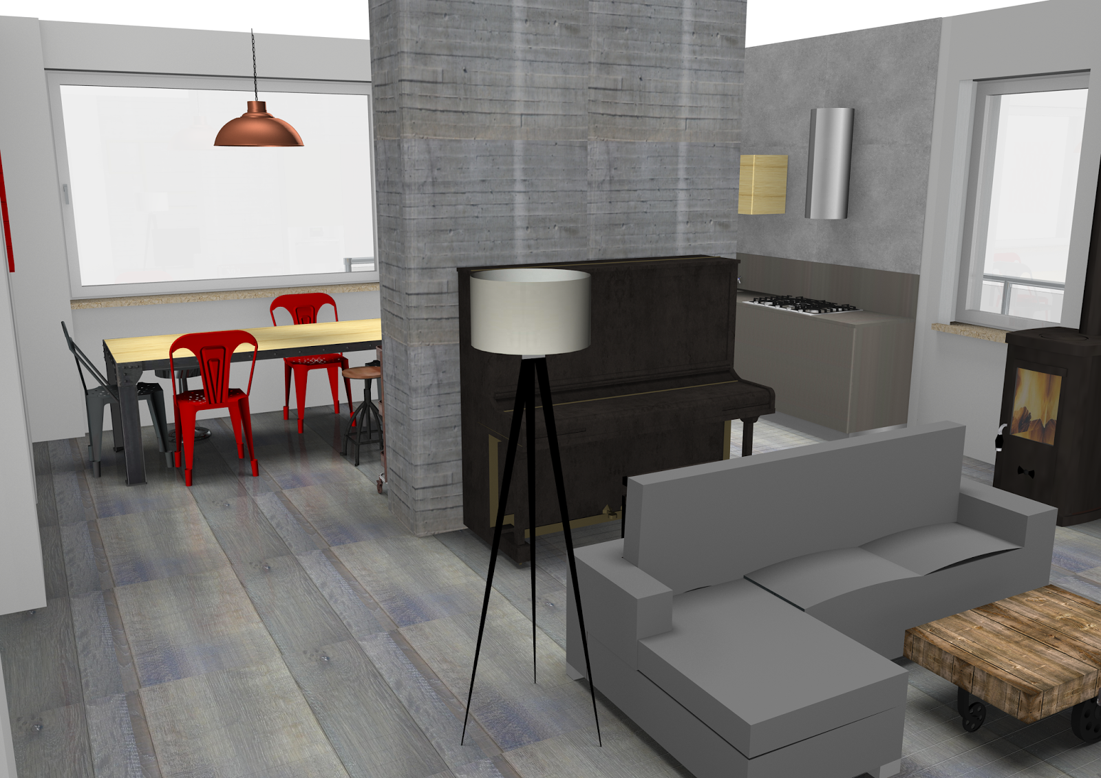 Arredamento sala e cucina insieme: ... architetto: progetto di ...