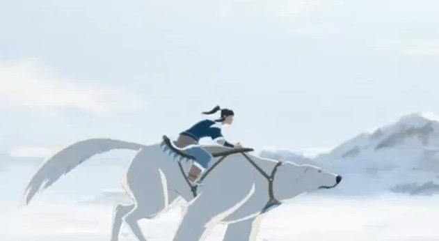 Avatar 2012 The Legend of Korra Korra Riding a Polar Bear