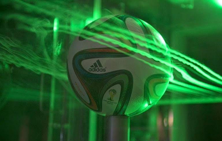 Brazuca World Cup match ball being tested in a wind tunnel