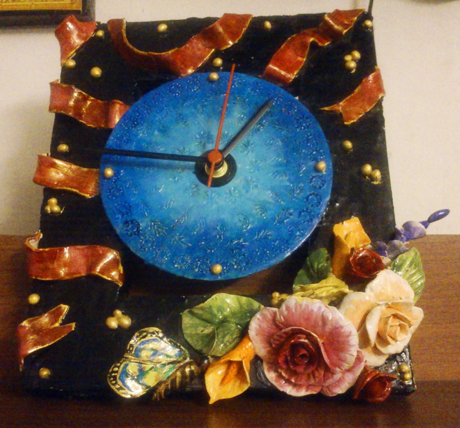Beyond24Colours Handmade Clay Clock