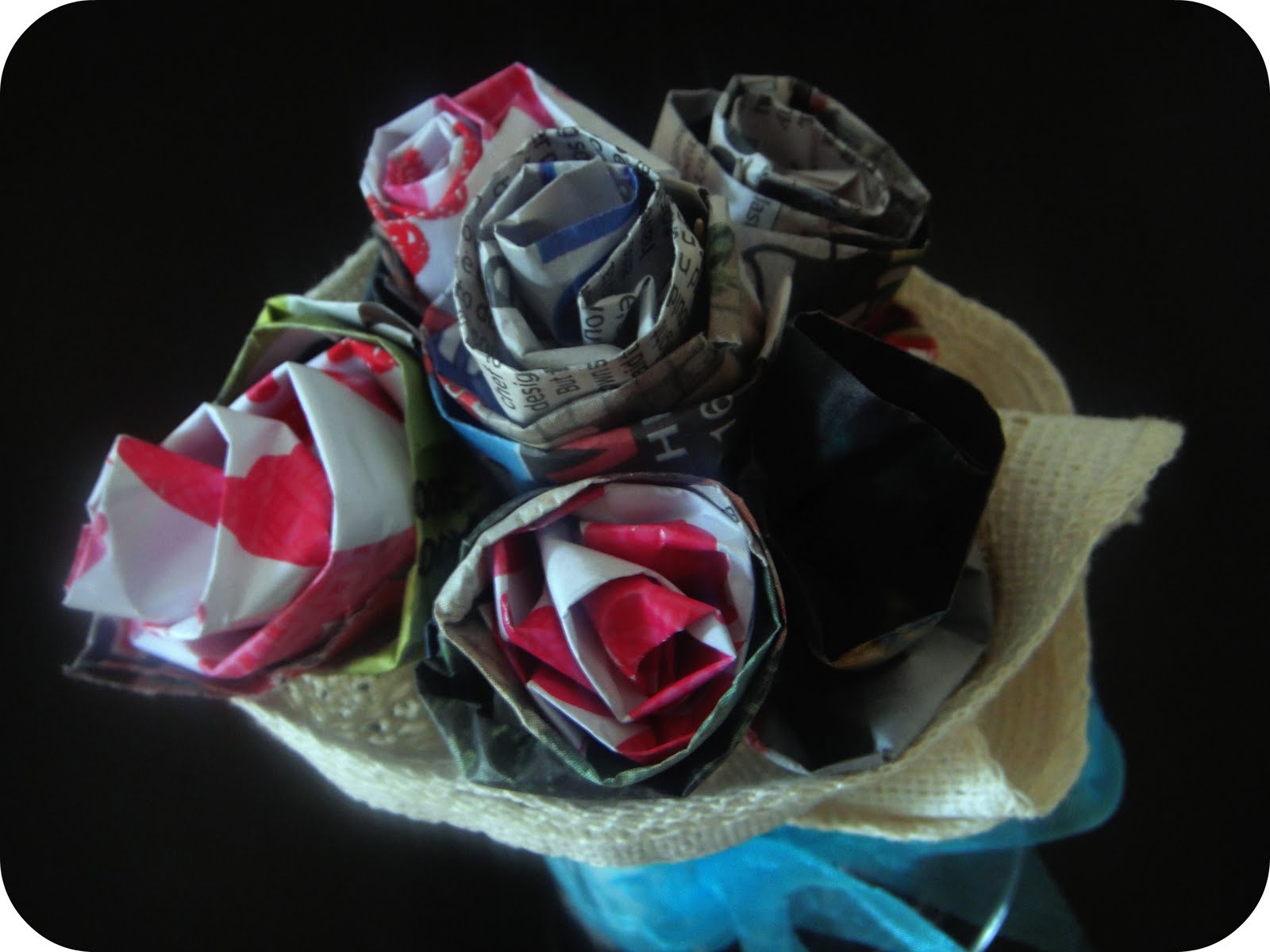 Recycled Sewing Recycled Paper Roses