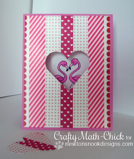 Pink Flamingo Card by Crafty Math-Chick | Flirty Flamingos Stamp set | Newton's Nook Designs