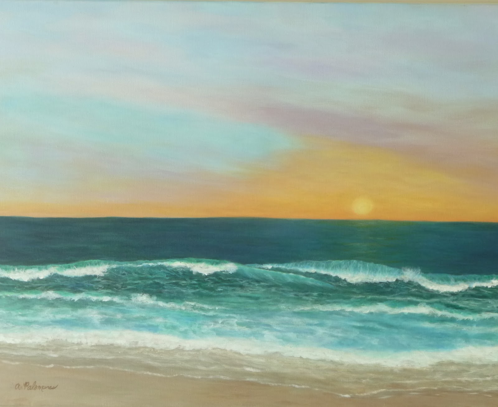 Beach Paintings COASTAL FINE ART PAINTINGS by Amber Palomares