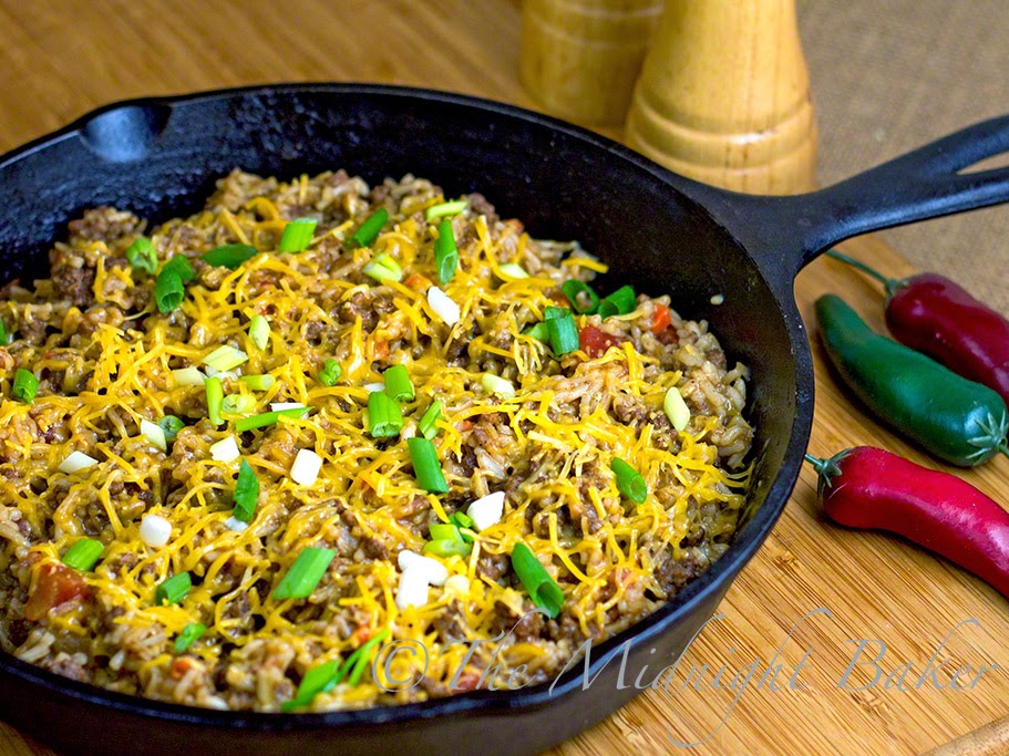 The Midnight Baker Fajita Rice Skillet Dinner