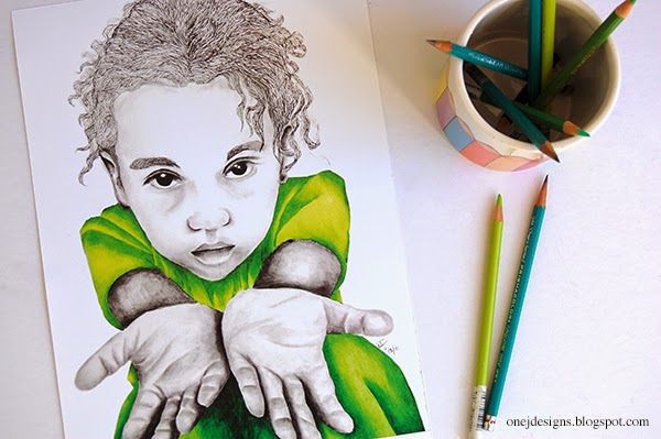 Go Green For Me 9x12 print, a cup with prismacolor pencils Go Green For Me 9x12 print, a cup with prismacolor pencils