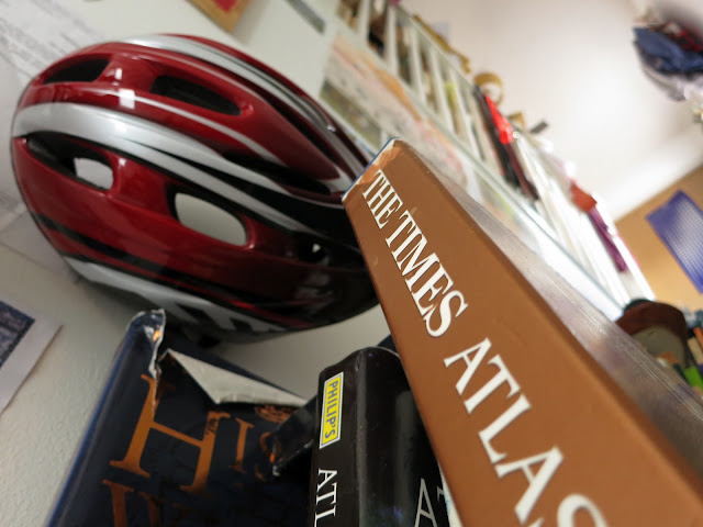 Red Bike Helmets and Map Books