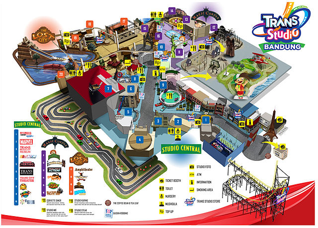 harga tiket masuk trans studio bandung peta dan wahana tran studio bandung