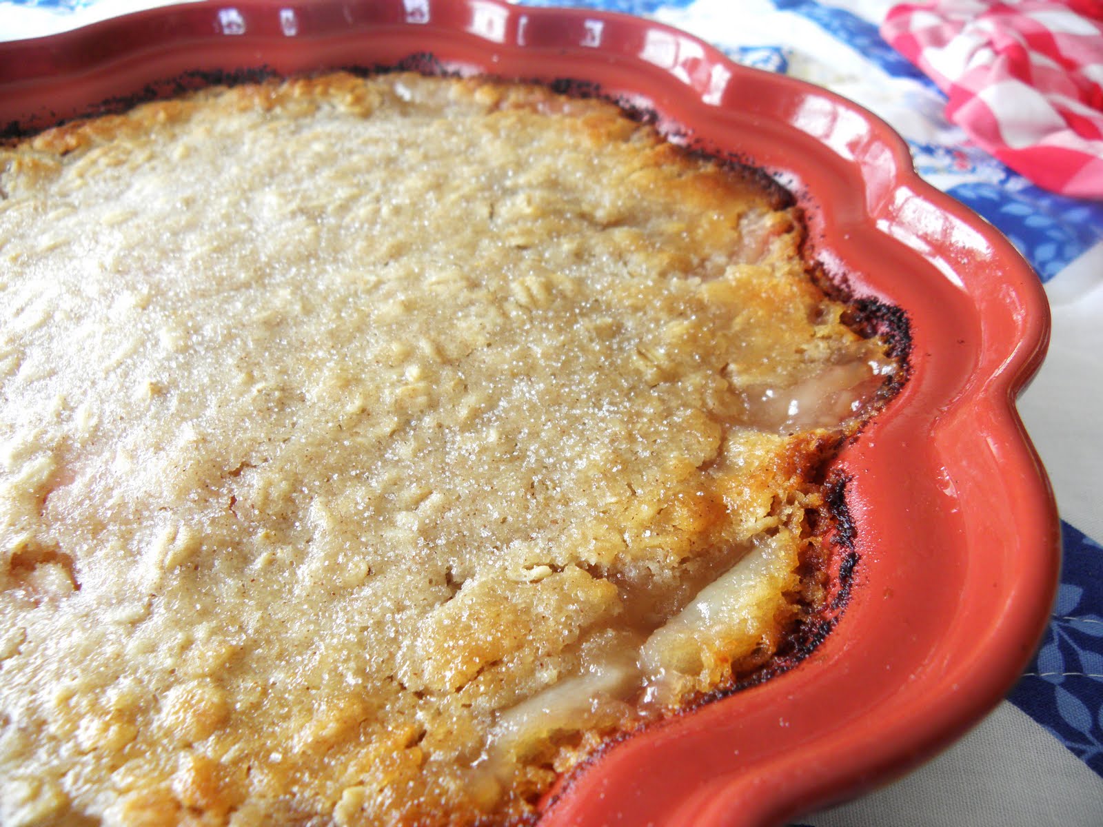 The Cozy Little Kitchen Peach Cobbler with Cinnamon Oat Crust