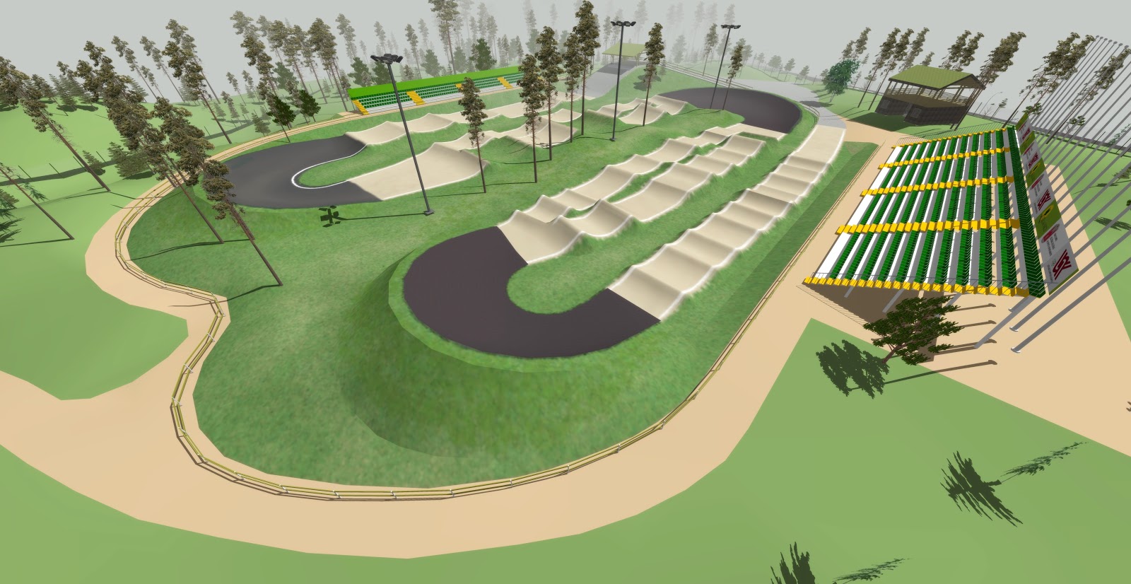 RT3D 3D visualizations Visialization for BMX track in Riga, Latvia