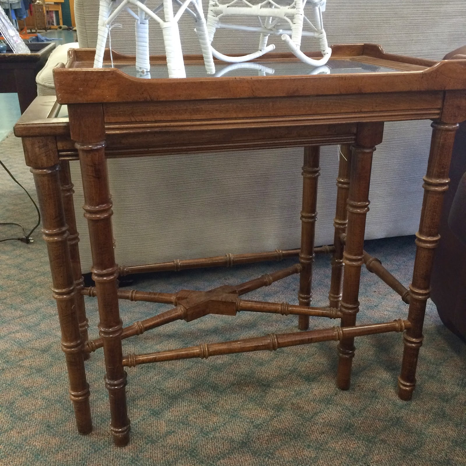 Life With A Dash Of Whimsy Recent Thrift Store Finds - I Found This Pair Of Faux Bamboo Nesting Tables At My Next Thrift Storethey Are Made By Lane Furniture Company And They Are Very Sturdy And Wellmade life with a dash of whimsy recent thrift store finds - i found this pair of faux bamboo nesting tables at my next thrift storethey are made by lane furniture company and they are very sturdy and wellmade