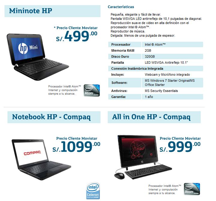 Movistar Perú Laptops a precios de promoción en Movistar