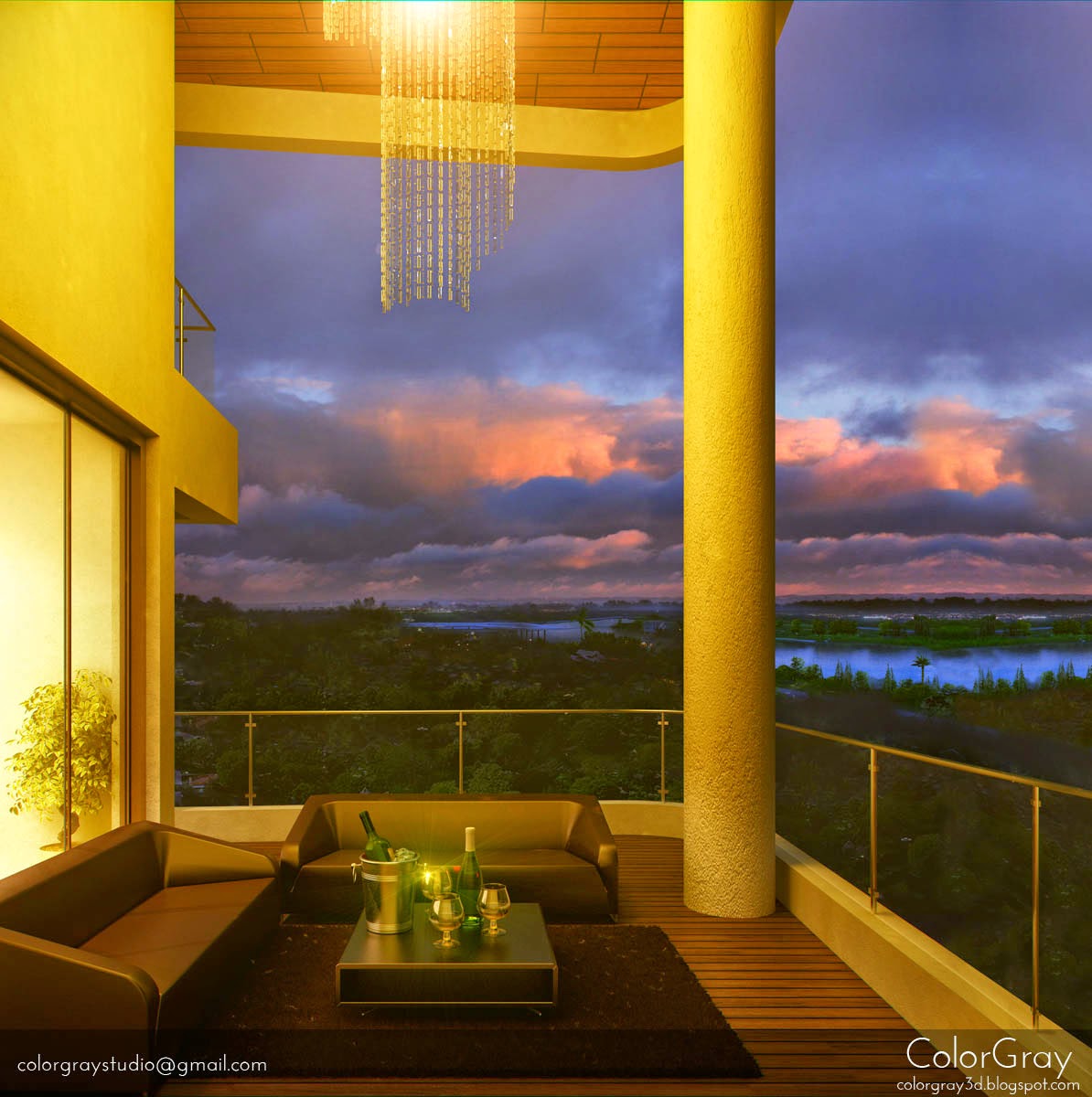 An old work A double height balcony view