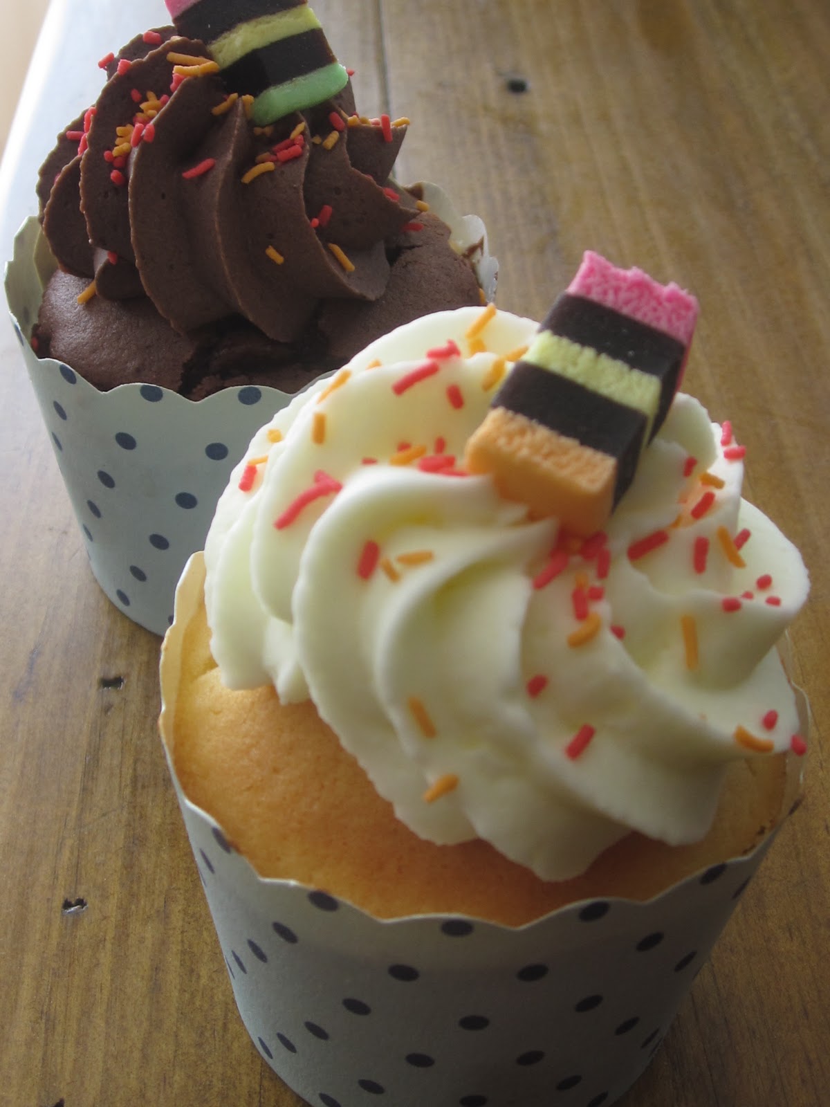 short and sweet Licorice Allsorts Cupcakes