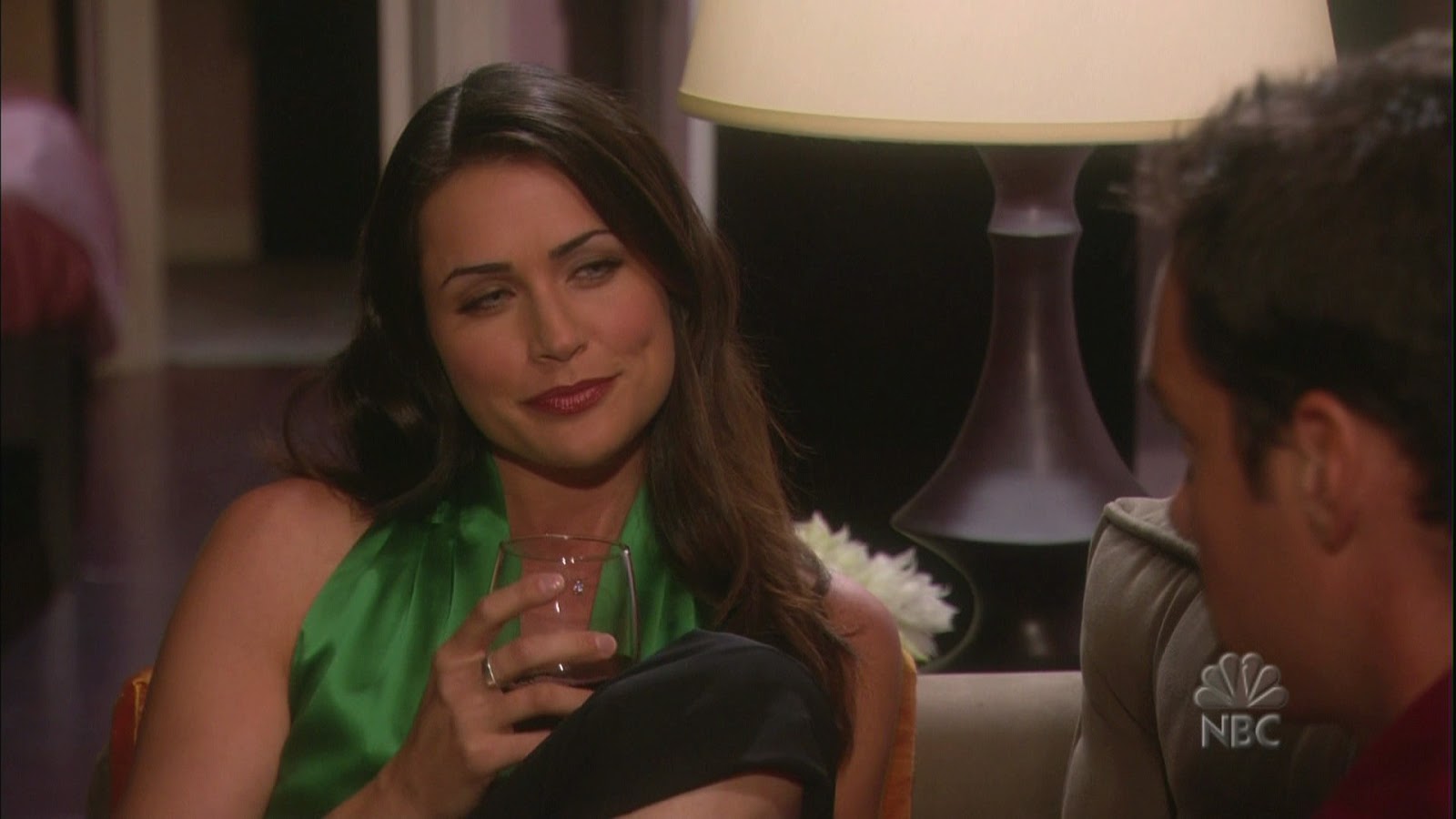 Ladies In Satin Blouses Rena Sofer Green Satin Top