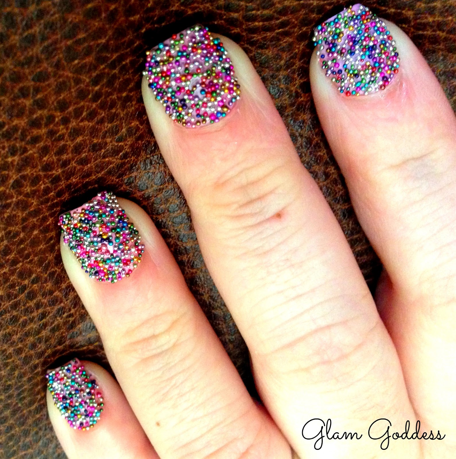 The Glam Goddess Nail Of The Day ! Sprinkle Beads + DIY How To Get Caviar Nails