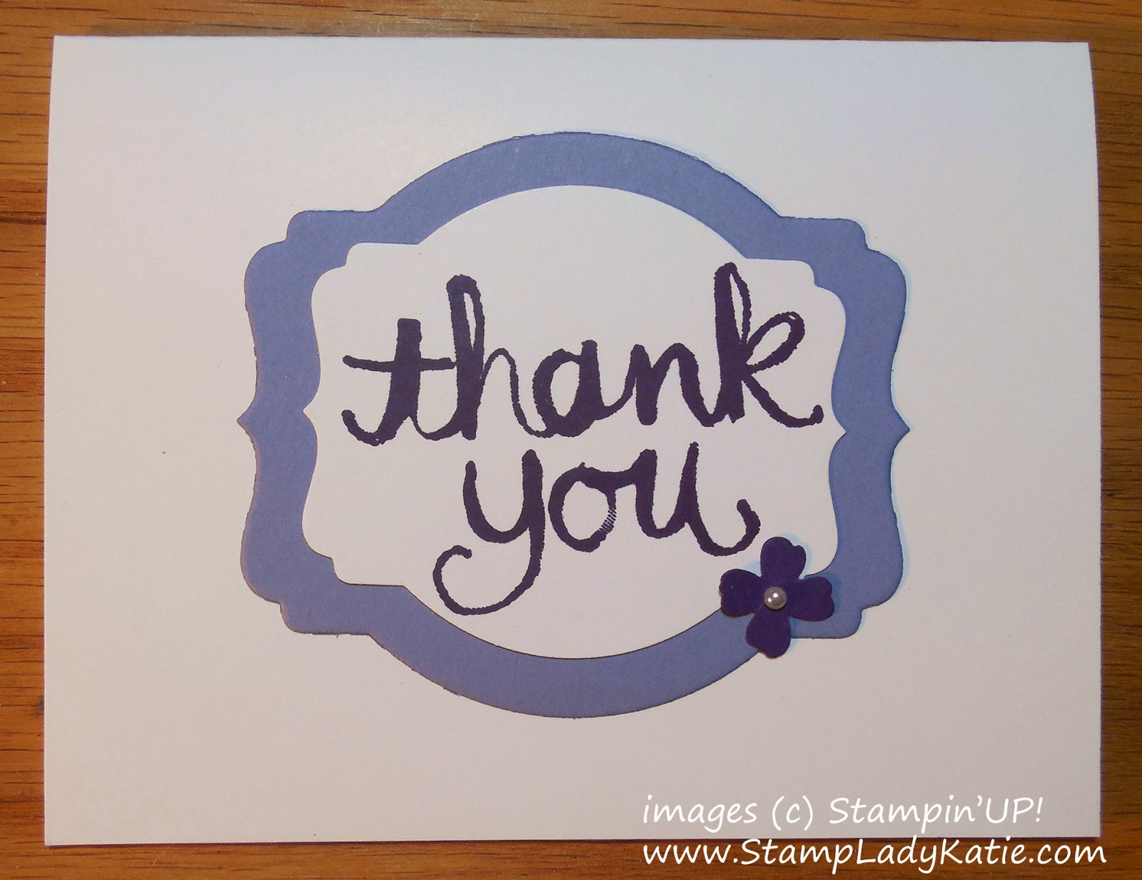 Thank-you card made with Stampin'UP!'s Watercolor Thankyou Set and Deco Labels Framelits