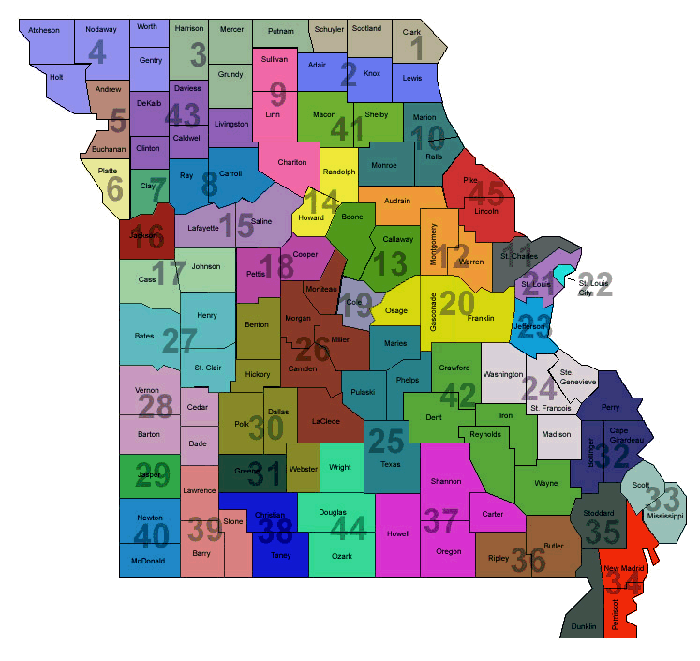 Missouri County Map Region