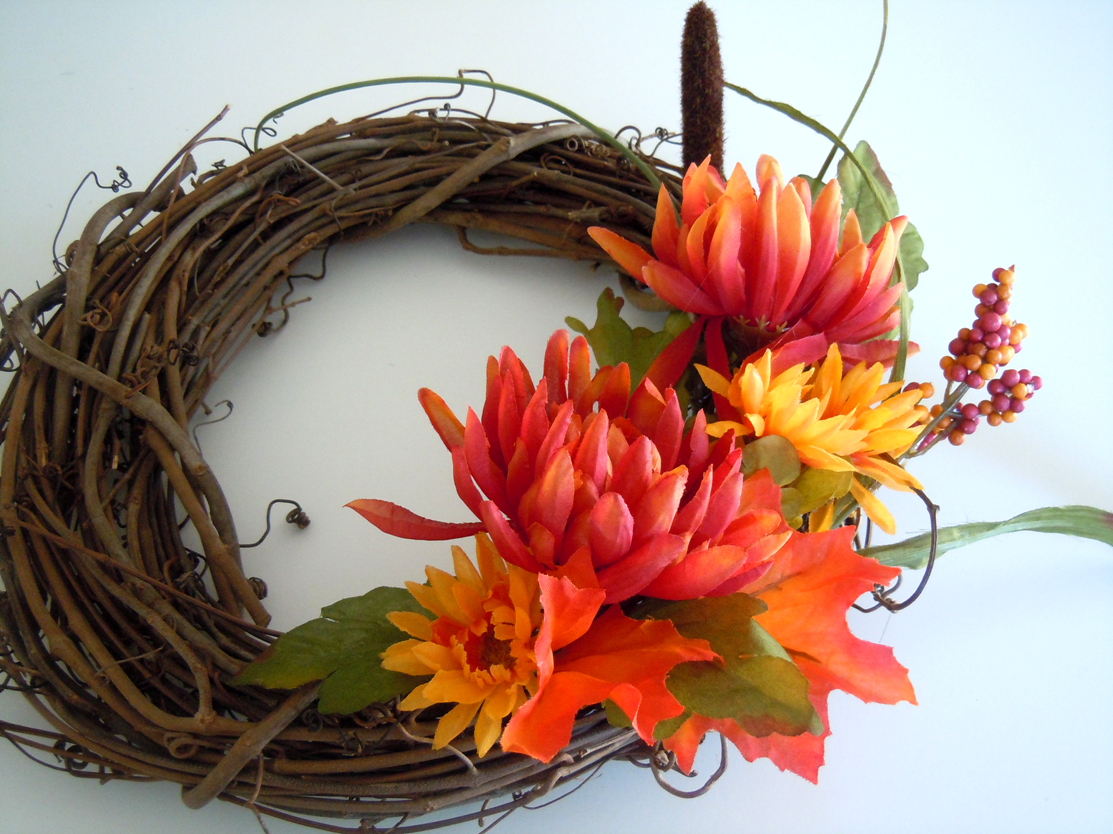 Fall Decor Tutorial Simple Silk Flower Grapevine Wreath Naturally