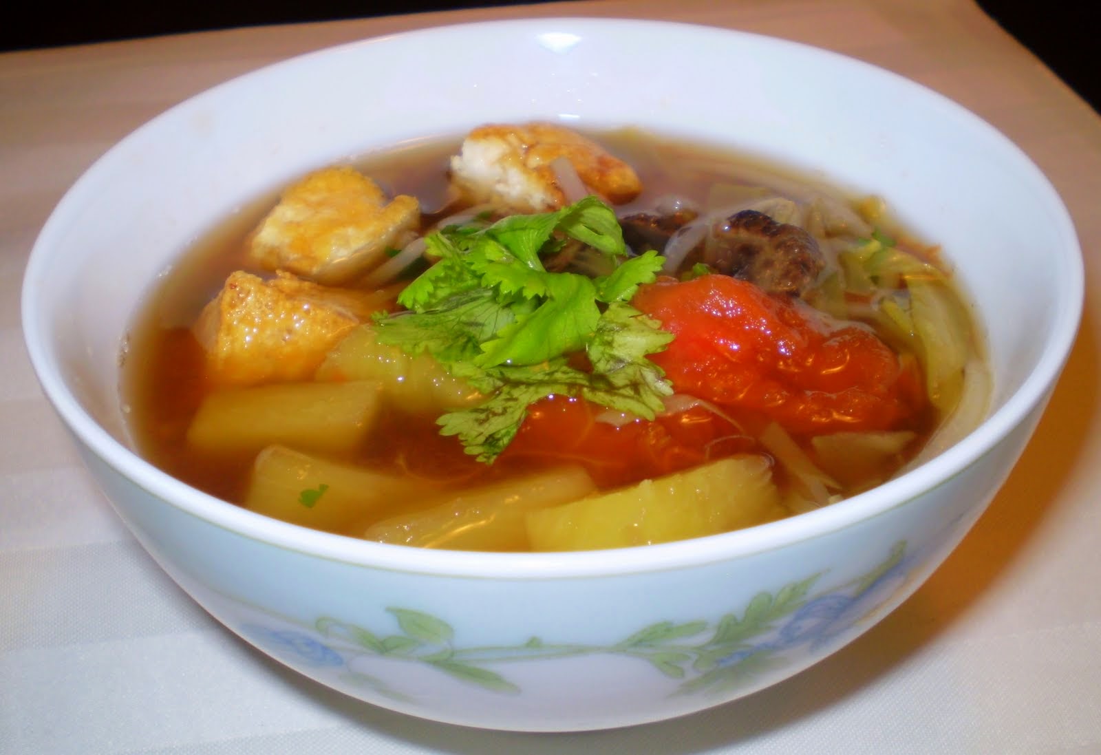 Vegetarian Sour Soup Recipe Canh Chua Chay