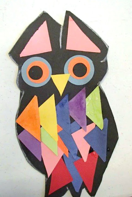 Easy owl craft made from paper and glue. Includes recommendations for owl books.