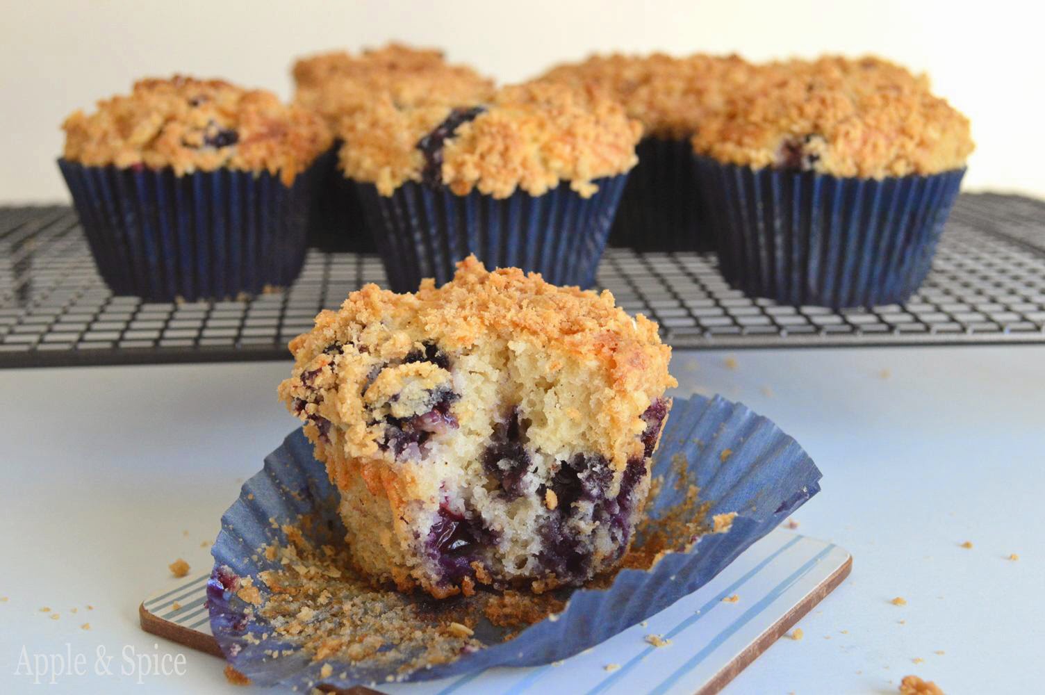 Apple & Spice Big Blueberry Muffins with Streusel Topping